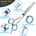 5 in 1 Upgraded Thicken Dog Grooming Scissors, Professional Dog Scissors for Grooming with Safety Round Tips, Lengnoyp Stainless Steel Thinning Shears, Pet Cat Shears for Grooming Kit