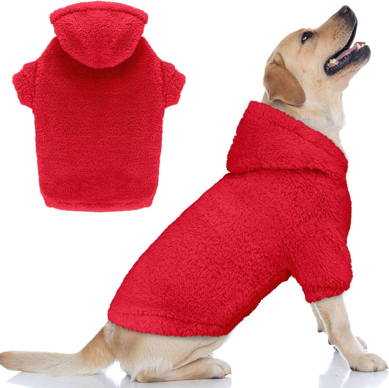 Fuzzy Dog Sweaters for Large Dogs Pet Hoodie Clothes Warm Soft Pet Coats Hooded Sweatshirt Dog Sweaters for Extra Large 