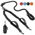 SlowTon Double Leash for Two Dogs - No Tangle Dog Leash 360° Swivel Reflective Double Dog Leashes with Two Padded Handles, Shock Absorbing Walking Training for Small Medium Dogs (Black, 25-150 lbs)