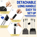 Dog Pooper Scooper,Tray and Spade Set Poop Scooper for Dogs, Adjustable Long Handle Metal Pooper Scooper with Bin for Pe