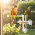 Hypeety Portable Suction Cup Bird Window and Shower Perch Toy Parrot Stand