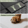 Smatto Dog Car Seat Cover for Back Seat, Hard Bottom Back Seat Extender Supports 400lbs, Waterproof Rear Seat Pet Cover, Dog Hammock with Mesh Window for Car SUV