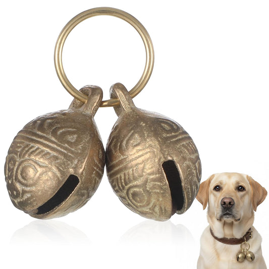 FdcLixuvol Copper Bells for Dog Collar, 2 PCS Large Dog Collar Bell Extra Loud Dogs Bell for Pet Tracking Anti Lost Training Pets Pendant Accessories Anti Theft Bells for Medium Large Dogs & Cats