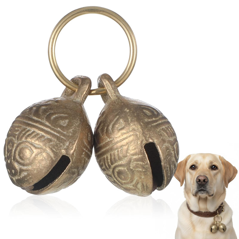 FdcLixuvol Copper Bells for Dog Collar, 2 PCS Large Dog Collar Bell Extra Loud Dogs Bell for Pet Tracking Anti Lost Training Pets Pendant Accessories Anti Theft Bells for Medium Large Dogs & Cats