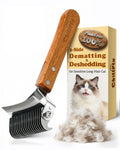 CHILLPLN Cat Brush for Long Haired Cats - Double Sided Dematting Undercoat Rake for Persian, Ragdoll, Maine Coon - Professional Grooming Tool to Remove Mats, Tangles & Shedding - Skin-Safe Teeth