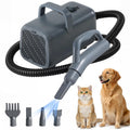 KMFurnila 5-in-1 Dog Hair Dryer, 2.5L Dust Cup, 3 Suction Modes and 5 Groomer Tools, Dog Clippers with Cordless Low Noise for Cats, Dogs Other Animals Hair Trimmer, Grey