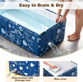 Foldable Dog Bathtub for Small to Medium Dogs & Cats, Collapsible Pet Bath Tub for Shower/Kitchen Sink, Thickened Insulated Base, Portable & Space-Saving Puppy Wash Basin, 27.5" x 15.7" x 9", Blue