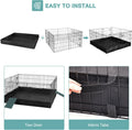 Rabbit Playpen，Small Animal Cage with Waterproof Mat, 48" L*48" W*24" H Metal Hedgehog with Door, C&C Cage for Guinea Pi