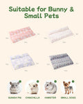 24x16 in Rabbit Bed Large Size - Warm & Comfortable Plush Rabbit Mat Pad with Star Pattern, Double-Sided Flannel Pet Pad