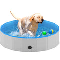 Niubya Foldable Dog Pool, Collapsible Hard Plastic Dog Swimming Pool, Portable Bath Tub for Pets Dogs and Cats, Pet Wading Pool for Indoor and Outdoor, 40 x 12 Inches