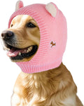 Dog Ear Muffs Noise Protection Knitted Hats Pet Neck Ear Warmer for Winter Knitted Cap for Anxiety Calm Down for Dog Cat