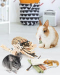Bissap Bunny Chew Toys, Natural Seagrass Hanging Basket Chews Water Plant Woven Chinchillas Chewing Treats for Rabbits G
