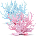 2 PCS Aquarium Coral Ornament, Blue Pink Coral Reef Decor, Artificial Plants Fish Tank Decorations