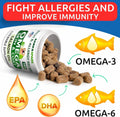 BARK&SPARK Omega 3 for Dogs - 180 Fish Oil Treats for Dog Shedding, Skin Allergy Chews, Itch Relief, Hot Spots Treatment - Joint Health - Skin and Coat Supplement - EPA & DHA Fatty Acids - Salmon Oil