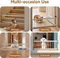 Fldofaves Dog Gate - 18"-45" Adjustable Extra Wide Metal Baby Gate to Step Over, 10" Tall Small Pet Gate with 3 Extensio