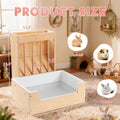 Extra-Large 2-in-1 Rabbit Litter Box & Hay Feeder Set, Wood, Mess Proof, for Guinea Pigs, Chinchillas, Hamsters, and Rab