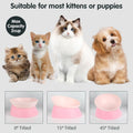 Bulldog Bowl Anti-Slip Dog Cat Dish Detachable Rubber Dog Bowl Pet Sterile Tilted Pet Feeder Slope Base (Pink, 2 Cup (Small/Medium Dog))