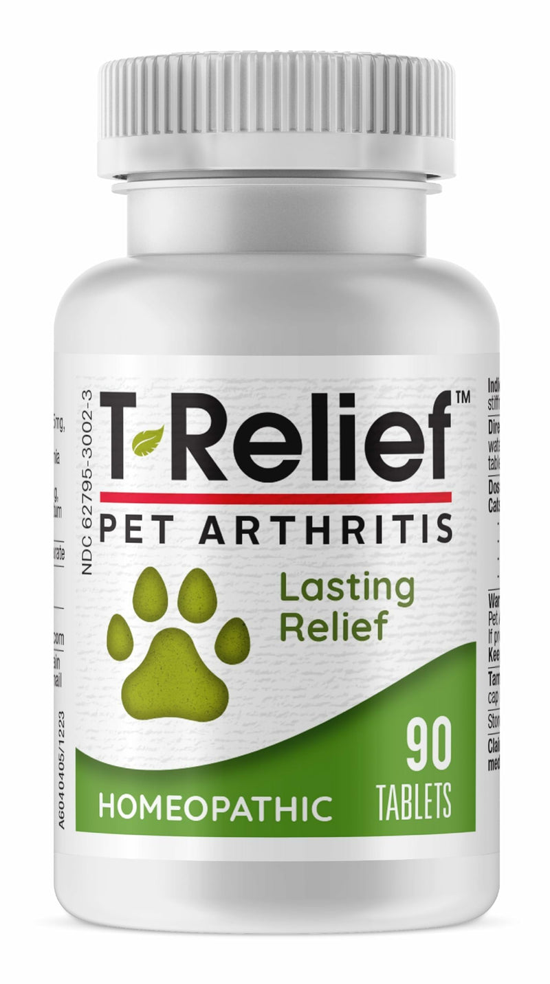 MediNatura T-Relief Pet Arthritis Relief Arnica +12 Powerful Natural Homeopathic Medicines Help Ease Hip & Joint Pain Soreness & Stiffness for Dog & Cat - 90 Tablets