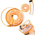 Inflatable Dog Cone Collar for Large Medium Small Dogs, Soft Dog Donut Collar Adjustable Recovery Cone for Pets After Surgery, Extra Enhanced Anti-Licking Guard Shield for Pets (Large, Orange)