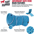 Tuff Pupper Fast Drying Dog Bath Robe | 800 GSM Plush Dog Towel Bathrobe/Dressing Gown | Super Absorbent Pet/Puppy Bathr