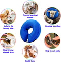Inflatable Dog Collar, Soft Dog Cone for Dogs After Surgery, Adjustable Blow up Donut E-Collars for Small Medium Large D
