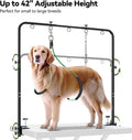 Josmimic Adjustable Dog Grooming Arm for Table: 42'' Height, 27''–39'' Width, Clamp Fits Up to 2.76'', with Hammock & 2 Nooses – Portable Pet Grooming Station for Nail Trimming, Cats & Dogs at Home