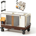 Large Cat Carrier with Wheels, Rolling Folding Soft-Sided for 2 Cats