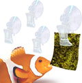 JOR 4 Pack Fishes Veggie Kelp Plant Suction Cup Clips for Aquariums, 2” x 1”, Feeding Tool, Aquarium Accessory for Fish 