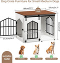 MAHANCRIS Dog Crate Furniture, 31.5" Farmhouse Dog Kennel with Sliding Barn Door, Wooden Dog Cage for Small Medium Dogs, Decorative Pet House Side End Table, Chew-Resistant, White and Walnut DCBA9601