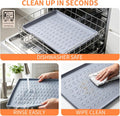 CHARMROSE Silicone Pet Feeding Mat - 100% Waterproof Dog & Cat Bowl Pad with Raised Edges - Protects Floors from Messy Eaters & Spills - Anti-Slip, 100% PET-Safe, Dishwasher Safe (Grey 18.5"x11.5")