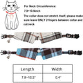ADOGGYGO Boy Cat Collar Breakaway with Bell, Blue Plaid Cat Shirt Collar
