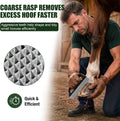 2 Pcs Hoof Rasp Set for Horse Goat Hooves, Easy-Grip Handle, Black