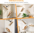 HOOBRO Cat Wall Shelves Set of 2, Wood Wall Mounted 4-Level Cat Wall Steps, Cat Wall Climber Furniture, Cat Climbing Shelves with Jute Scratching Steps, for Cat Perches and Platforms, Nature NL42CS03