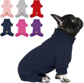 cyeollo Fleece Dog Pajamas Warm Dog Coats for Small Dogs Onesie, Navy, M
