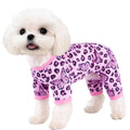 Dog Summer Pajamas Onesie Soft Breathable Puppy Jumpsuit Lightweight Dog Clothes for Small Medium Dogs Cat Pet Clothes(Pink Leopard, Medium)