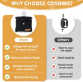 COSOWO Dog Treat Pouch, Hand Free Dog Training Treat Bag with Carabiner & Magnetic Buckle, Auto Closing Dog Walking Bag for Puppy Travel or Outdoor Use, Pet Feed Snack Reward Pocket, Black