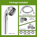 Hygie Rinse Handheld Dog Shower Attachment with Massage Head for Fast and Easy Dog Bathing and Cleaning, Included Garden Adapter for Indoor and Outdoor Dual Use, Handheld Sprayer with Hose, Chrome