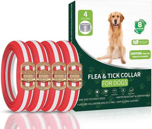 Flea Collar for Dogs, 4 Pack Flea and Tick Prevention for Dogs