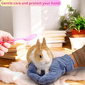 Anti‑Bite Handling Gloves & Grooming Massage Brush Set for Small Pets, Hamster Rabbit Rat Sugar Glider, Pink