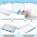 30 Pack Disposable Cat Litter Box Foldable Paper Kitty Tray 13.8x10x2 in Small Lightweight Cardboard Box Water Proof for Indoor Low Entry Easy Disposal Non Clumping Nice Absorption Portable (Blue)