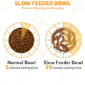 GUWINA Ceramic Slow Feeder Cat Bowl 6.3'' Wide, Shallow Slow Eating Cat Bowl for Dry and Wet Food, Anti Gulping Pet Puzzle Feeder for Cats and Small Dogs, Dishwasher Safe (White)