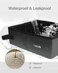 Luxtude Portable Litter Box for Cats, Comes with a Hard Non-Stick Bottom, No Smell, Collapsible and Waterproof, Includes a Bowl and Scoop, Easy Carrying with a Storage Bag for Car and Hotel Room