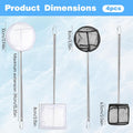 Jeffdad 4 Pcs Aquarium Shrimp Net, Small Fish Tank Tool Extendable Handle