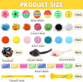 QUOZUO Kitten Toys, 60PCS Cat Balls Springs Toy Set, Cat Mouse Toy, Kitten Sparkle Crinkle Balls Furry Soft Pom Pom