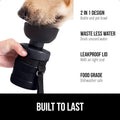 GORILLA GRIP Dog Water Bottle, Portable Water Bowl Dispenser for Dogs, 12 oz Leak Proof Pet Travel Squeeze Bottles Food Grade Silicone, Pet Stocking to Go Puppy Essentials, Black