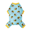Fitwarm Funny Bee Fleece Dog Pajamas, Warm Winter Dog Clothes for Small Dogs Boy Girl, Cozy Pet Onesie with Feet, Light Blue, Medium