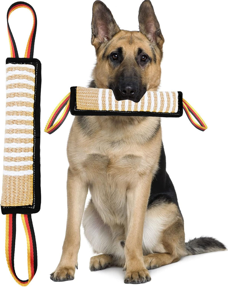 Clysoru Dog Tug Toy Tough Jute Bite Pillow Lasting Training Equipment Puppy to Large Dogs Interactive for Large and Smal