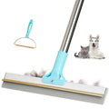 Thalomely Carpet Rake for Pet Hair Removal Tool, 2 in 1 TPU and Copper Rake Teeth, Uproot Clean Hair Remover with 54’’ Adjustable Long Handle, Reusable Cat & Dog Fur Broom for Carpets,Rugs, Mats,Car