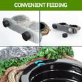 REPTI ZOO Magnetic Reptile Feeding Ledge, Gecko Feeder Ledge with 4PCS Cups, Hollow Vine Food Dish, Reptile Water Bowl f