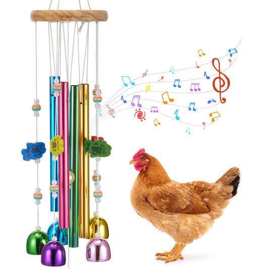WinnerWhy Chicken Chew Toys for Coop Multicolor Chicken Wind Chime Enrichment Toys Art Hanging Decoration for Bird Parrot Parakeet Budgerigar Lovebird